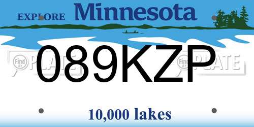 089KZP Minnesota License Plate