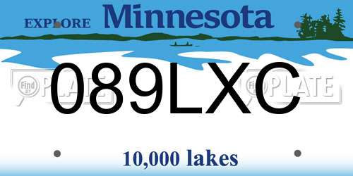 089LXC Minnesota License Plate