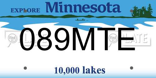089MTE Minnesota License Plate