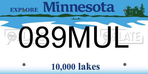 089MUL Minnesota License Plate