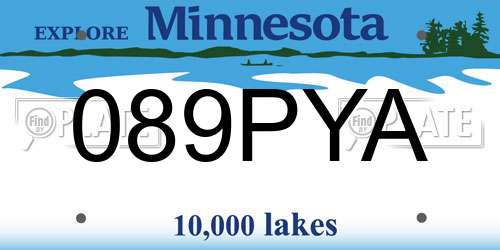 089PYA Minnesota License Plate