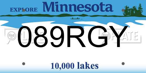 089RGY Minnesota License Plate