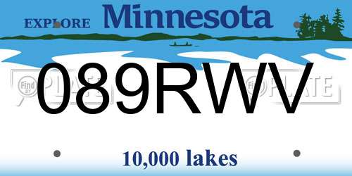 089RWV Minnesota License Plate