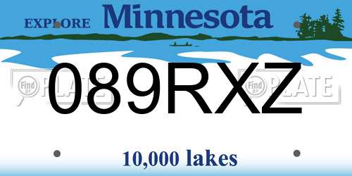 089RXZ Minnesota License Plate