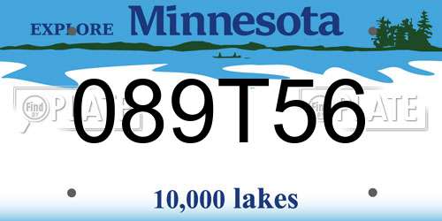 089T56 Minnesota License Plate
