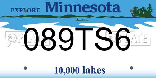 089TS6 Minnesota License Plate