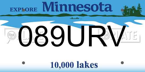 089URV Minnesota License Plate