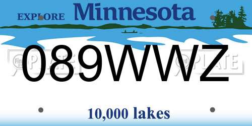 089WWZ Minnesota License Plate