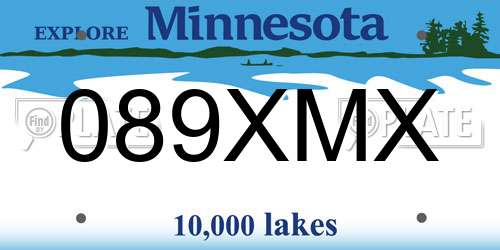 089XMX Minnesota License Plate
