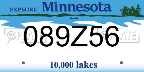 089Z56 Minnesota License Plate