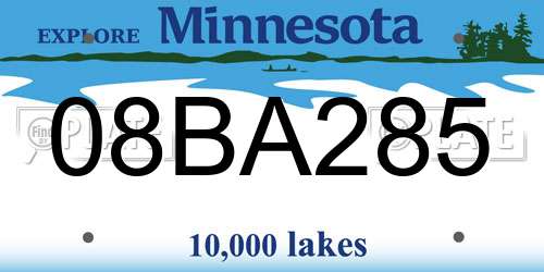 08BA285 Minnesota License Plate