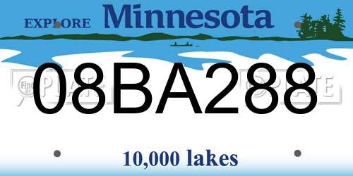 08BA288 Minnesota License Plate