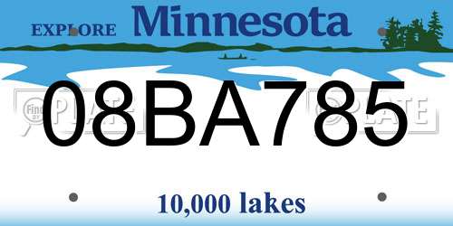 08BA785 Minnesota License Plate