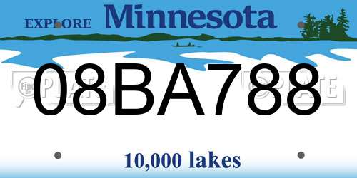 08BA788 Minnesota License Plate