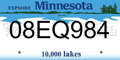 08EQ984 Minnesota License Plate