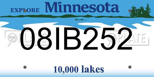 08IB252 Minnesota License Plate