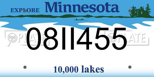 08II455 Minnesota License Plate