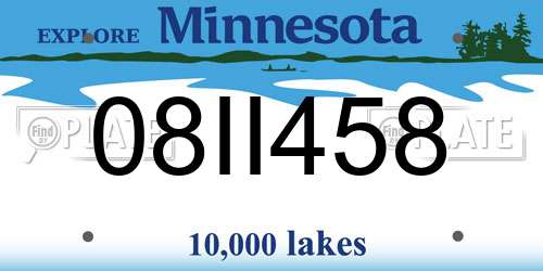 08II458 Minnesota License Plate