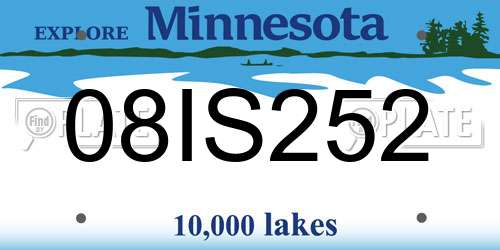 08IS252 Minnesota License Plate
