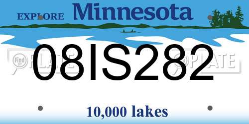 08IS282 Minnesota License Plate