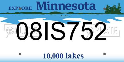 08IS752 Minnesota License Plate