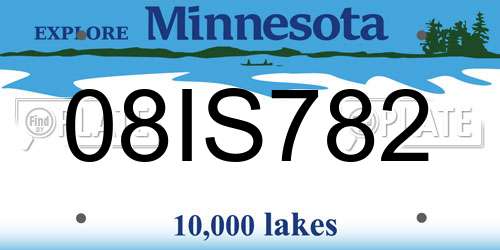 08IS782 Minnesota License Plate