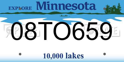 08TO659 Minnesota License Plate