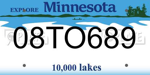 08TO689 Minnesota License Plate