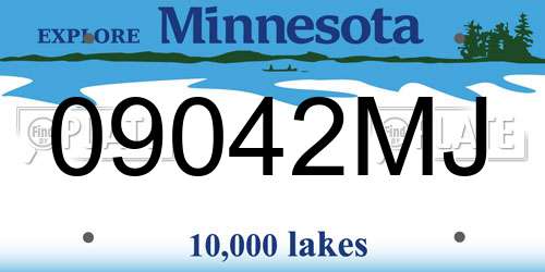 09042MJ Minnesota License Plate