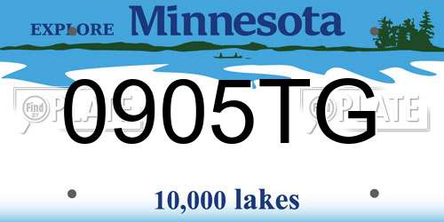 0905TG Minnesota License Plate
