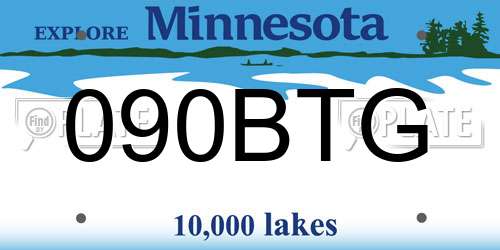 090BTG Minnesota License Plate