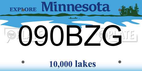 090BZG Minnesota License Plate