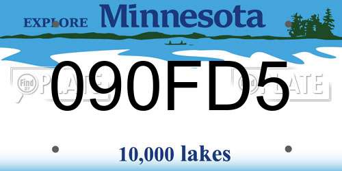 090FD5 Minnesota License Plate