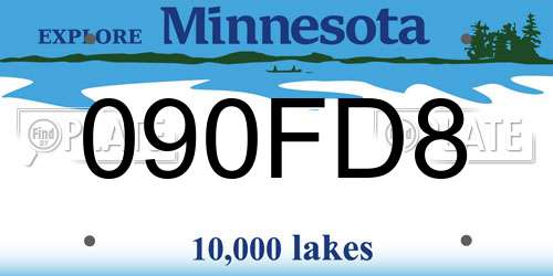 090FD8 Minnesota License Plate