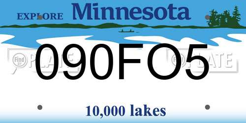 090FO5 Minnesota License Plate