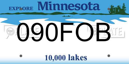 090FOB Minnesota License Plate