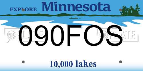 090FOS Minnesota License Plate