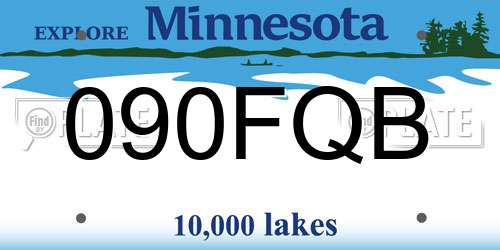 090FQB Minnesota License Plate