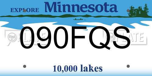 090FQS Minnesota License Plate