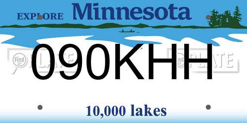 090KHH Minnesota License Plate