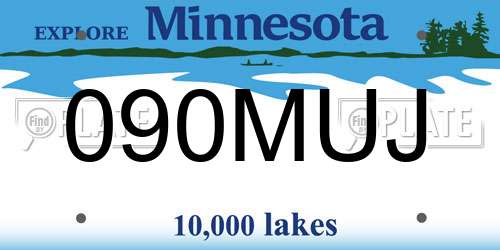 090MUJ Minnesota License Plate