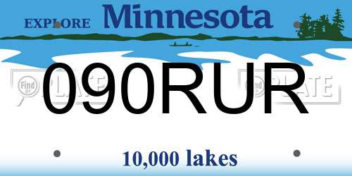 090RUR Minnesota License Plate