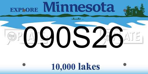 090S26 Minnesota License Plate