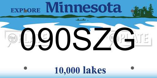 090SZG Minnesota License Plate