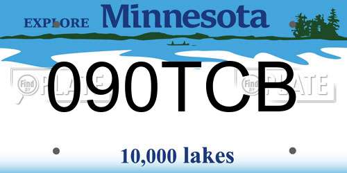 090TCB Minnesota License Plate