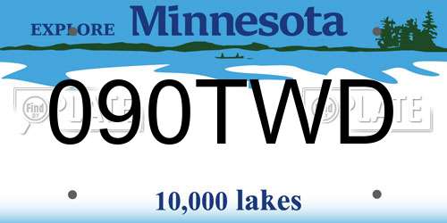 090TWD Minnesota License Plate