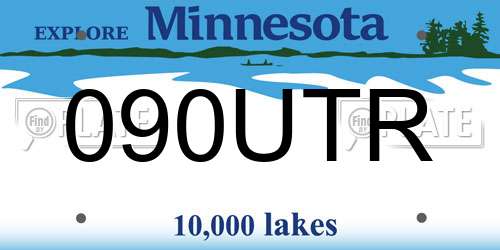 090UTR Minnesota License Plate