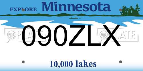 090ZLX Minnesota License Plate