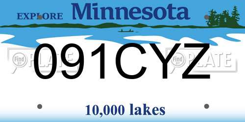091CYZ Minnesota License Plate