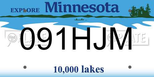 091HJM Minnesota License Plate
